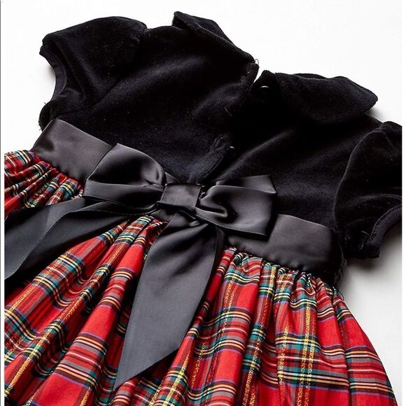 LITTLE ME | Black-Red | BABY GIRL GINGHAM DRESS - Picture 2 of 5